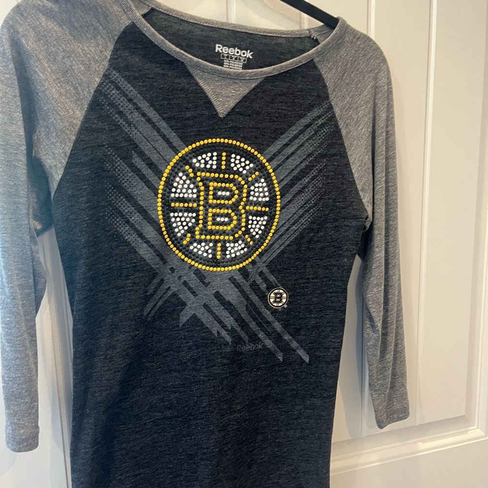 Reebok Kids Gray and Yellow Graphic Top